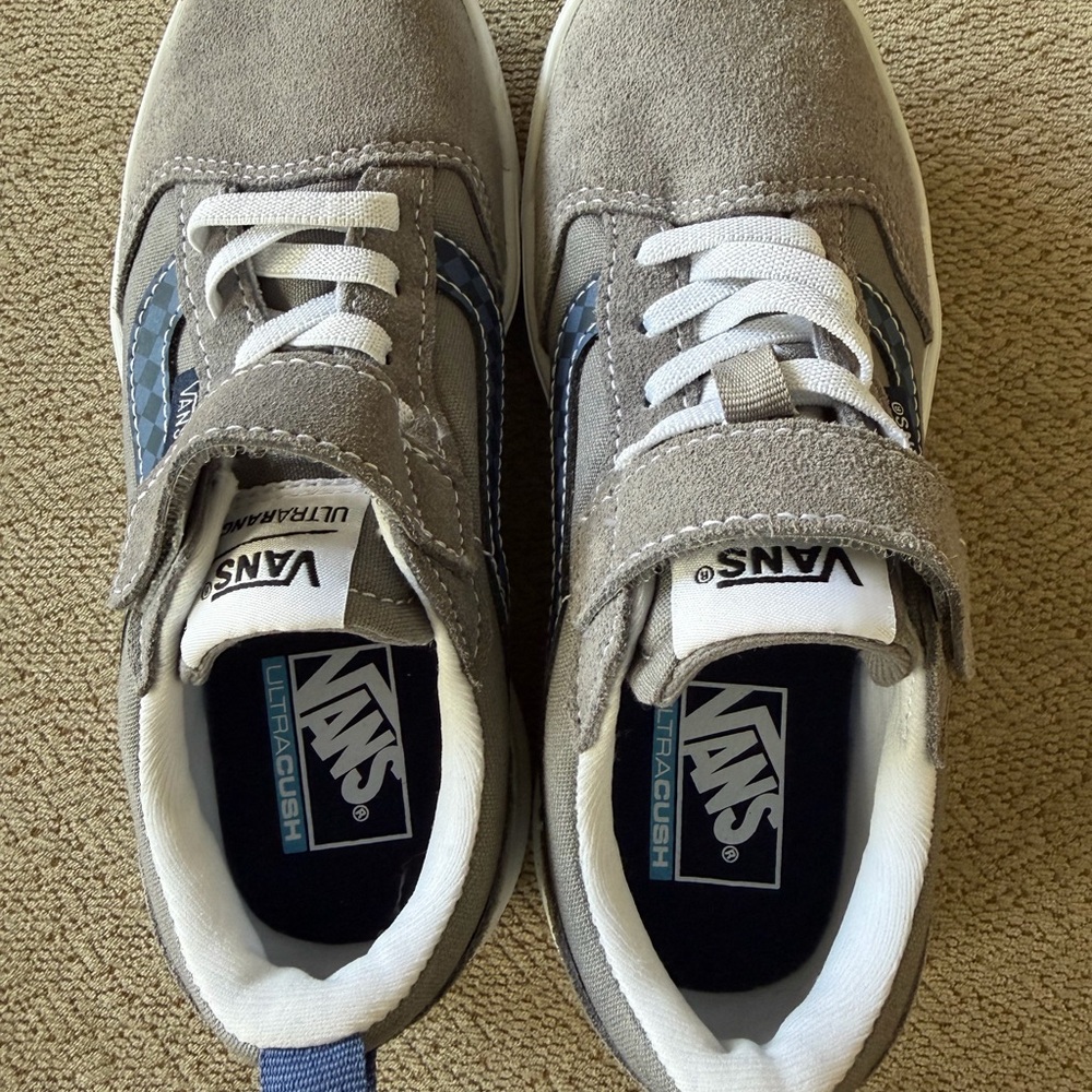Vans Kids Gray and Blue Sneakers